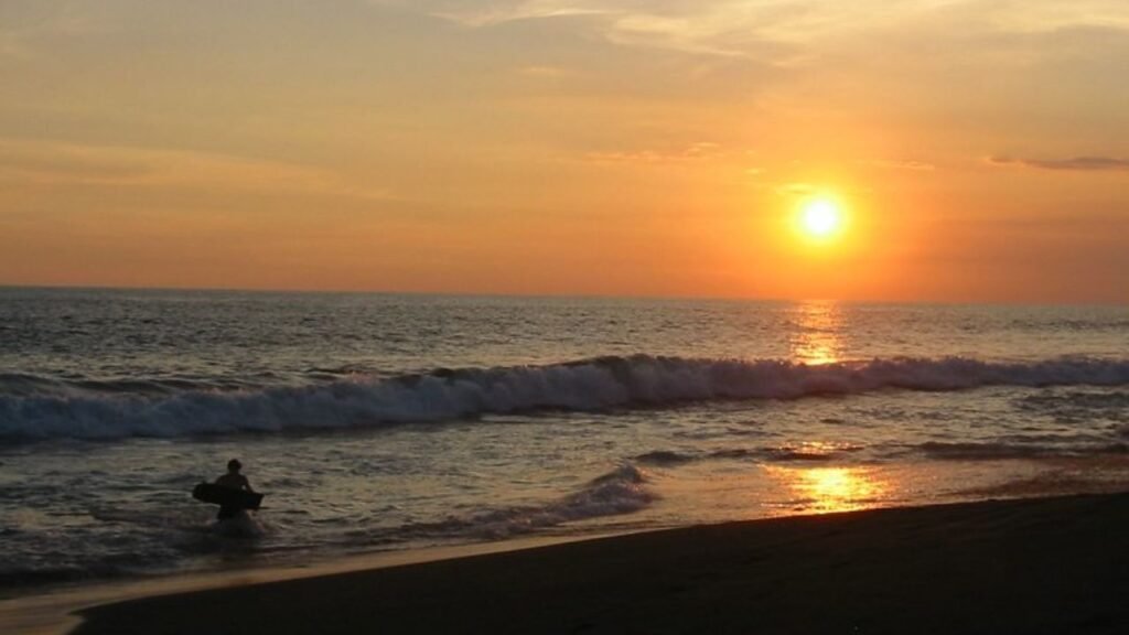 The beautiful black sand beach of Monterrico is located on the Pacific coast